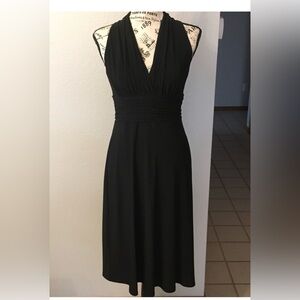 Little black dress size 12 halter style jersey material rushed waist